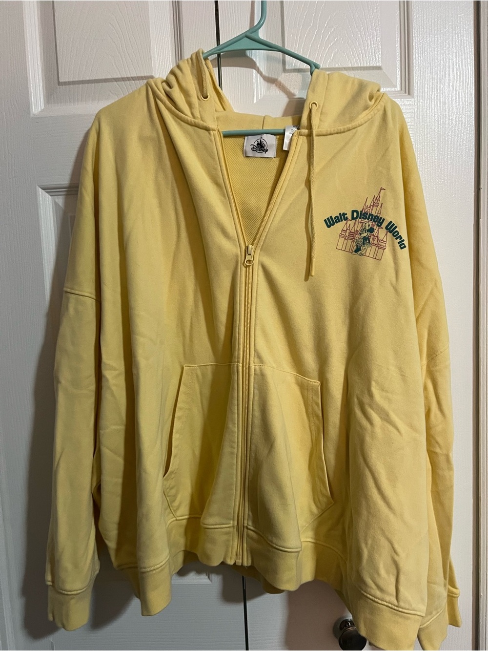 Disney Yellow Zip Hoodie with Walt Disney World Castle Print